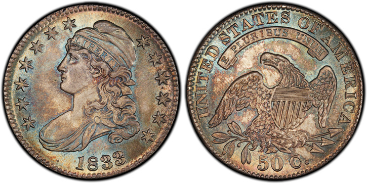 1833 Capped Bust Half Dollar. O-114. MS-67+ (PCGS).